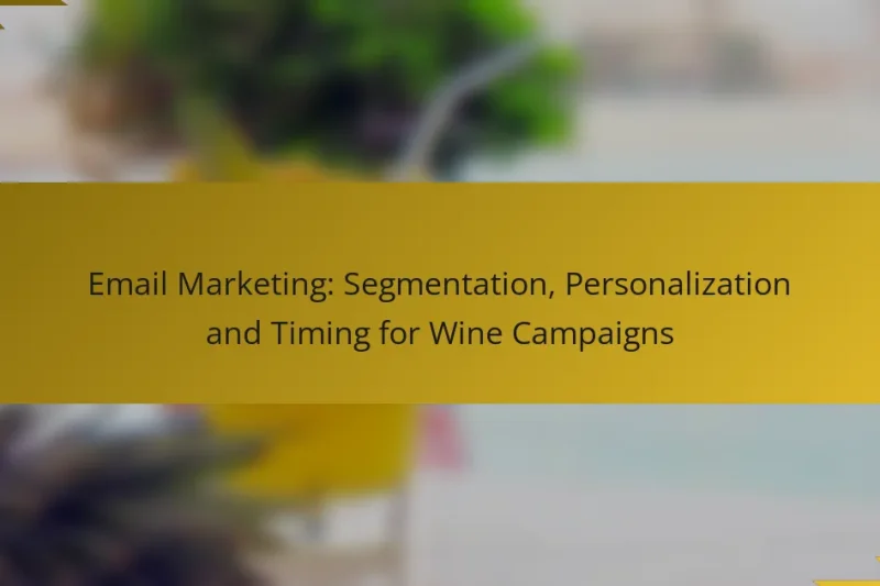 Email Marketing: Segmentation, Personalization and Timing for Wine Campaigns