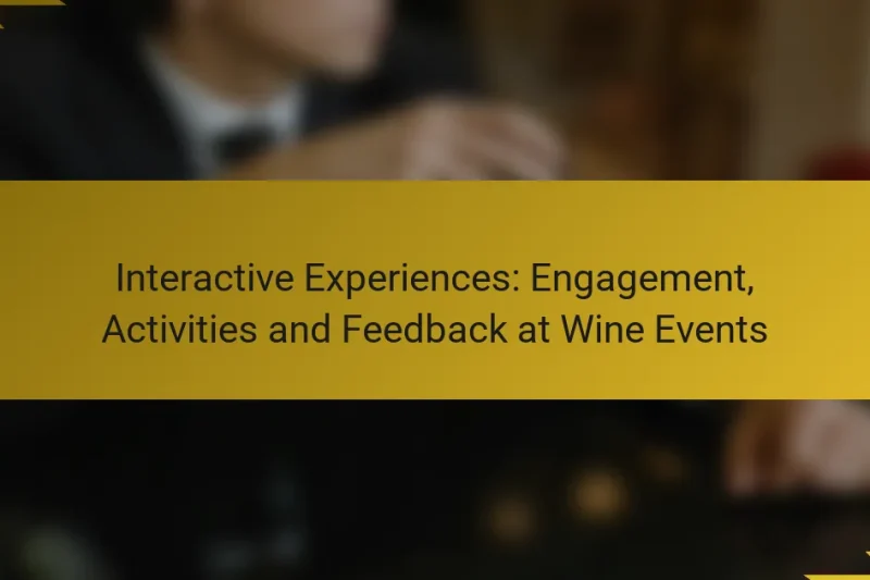 Interactive Experiences: Engagement, Activities and Feedback at Wine Events