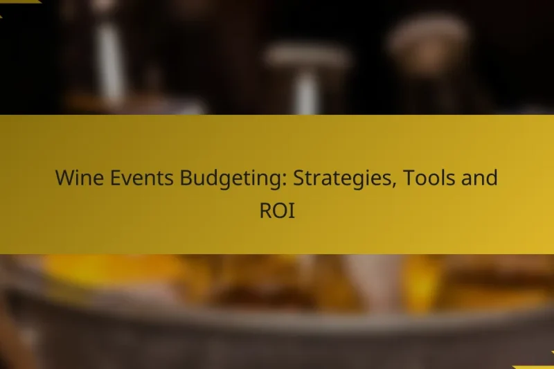 Wine Events Budgeting: Strategies, Tools and ROI