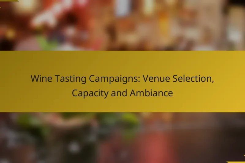 Wine Tasting Campaigns: Venue Selection, Capacity and Ambiance