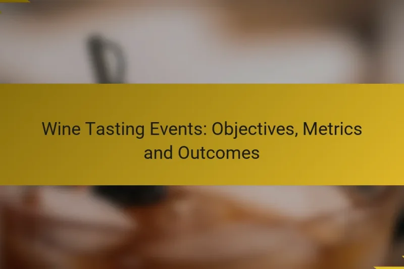 Wine Tasting Events: Objectives, Metrics and Outcomes