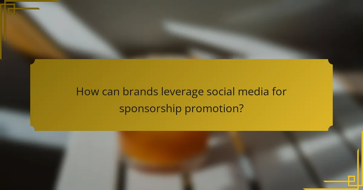 How can brands leverage social media for sponsorship promotion?