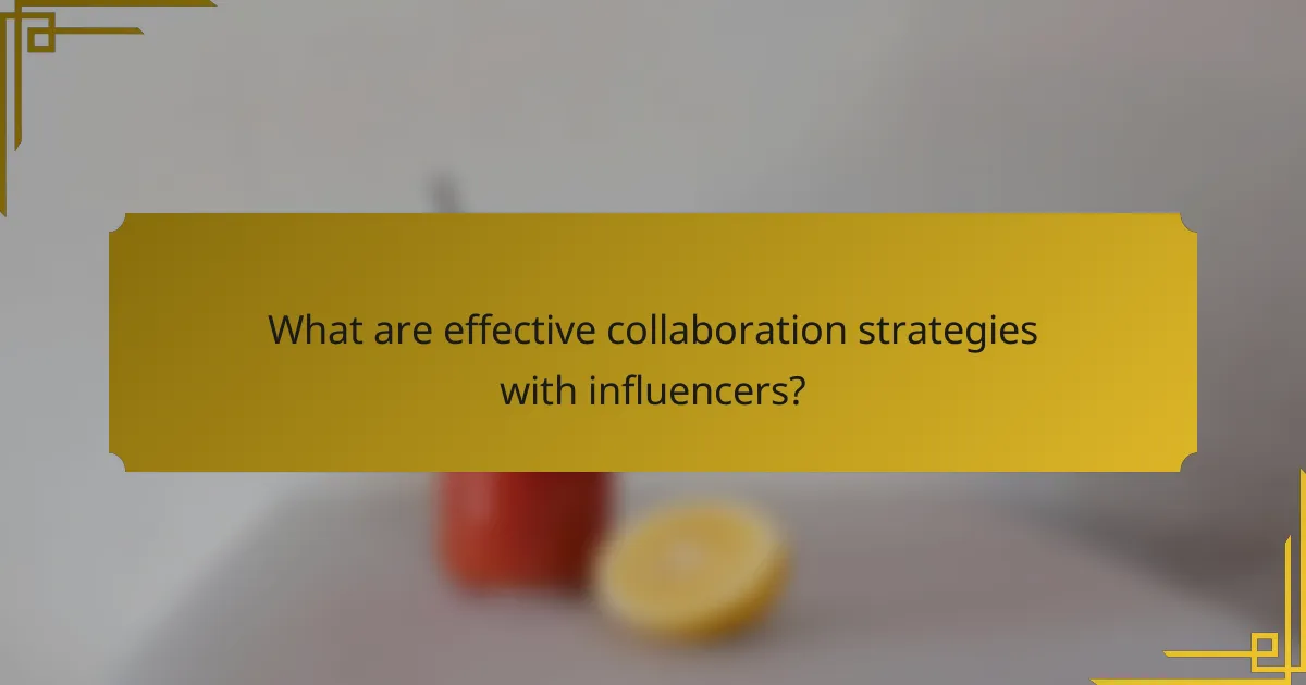 What are effective collaboration strategies with influencers?