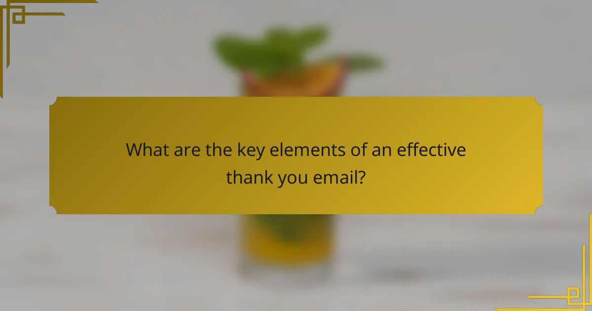 What are the key elements of an effective thank you email?