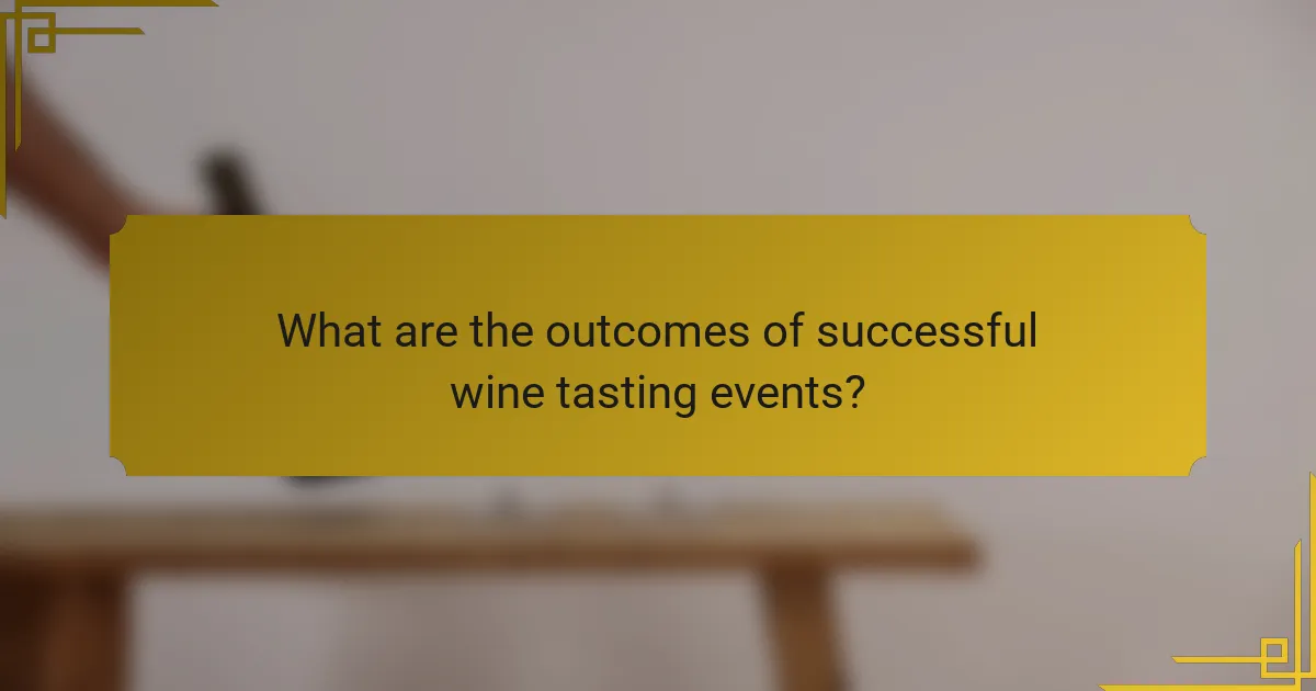 What are the outcomes of successful wine tasting events?
