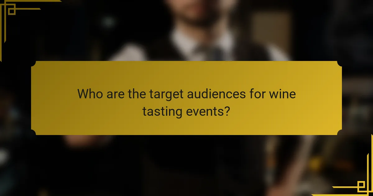 Who are the target audiences for wine tasting events?